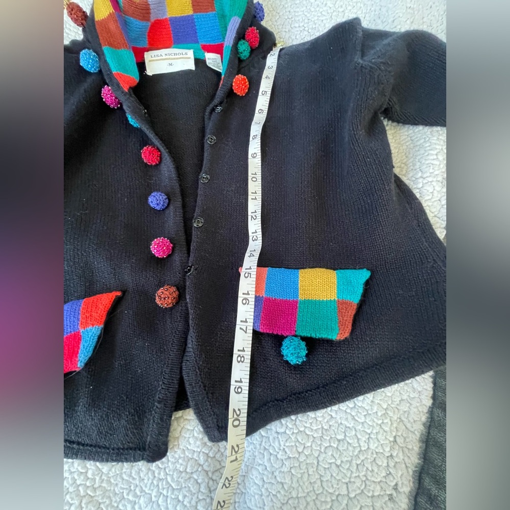 Colorful Lisa Nichols Pom-Pom Cardigan - Picture 6 of 6